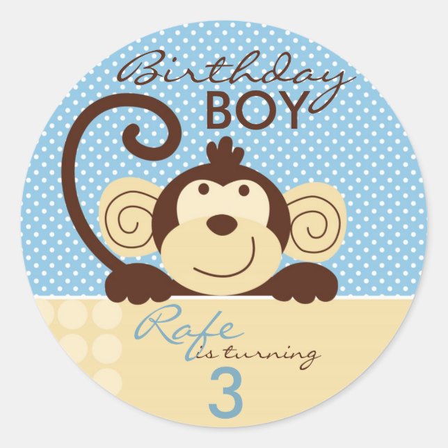 Mod Monkey-Aufkleber Runder Aufkleber (Vorderseite)