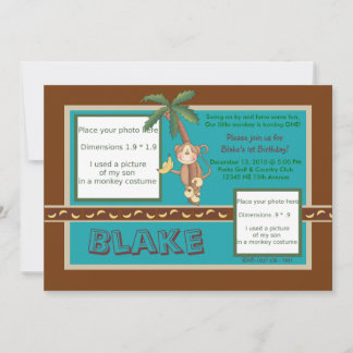 MOD Monkey Birthday Invitation - Personnaliser
