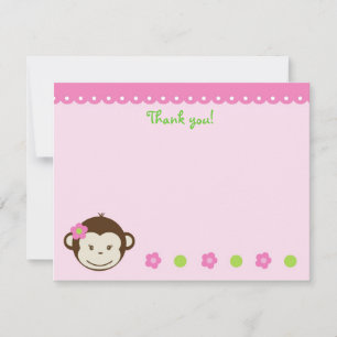Mod Monkey Girl Blank Vielen Dank, dass Sie sich K Mitteilungskarte