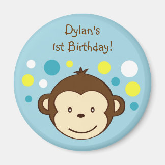 Mod Monkey Polka Dots Birthday Gefälligkeitsmagnet Magnet