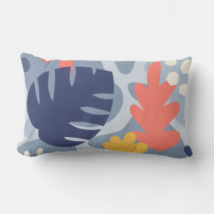 Mod Monstera Abstrakt Leaf Hawaiian Tropical - Blu Kissen Für Draußen
