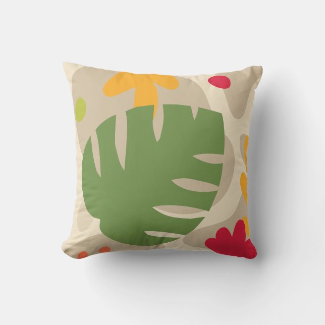 Mod Monstera Abstrakt Leaf Hawaiian Tropical - War Kissen (Vorderseite)