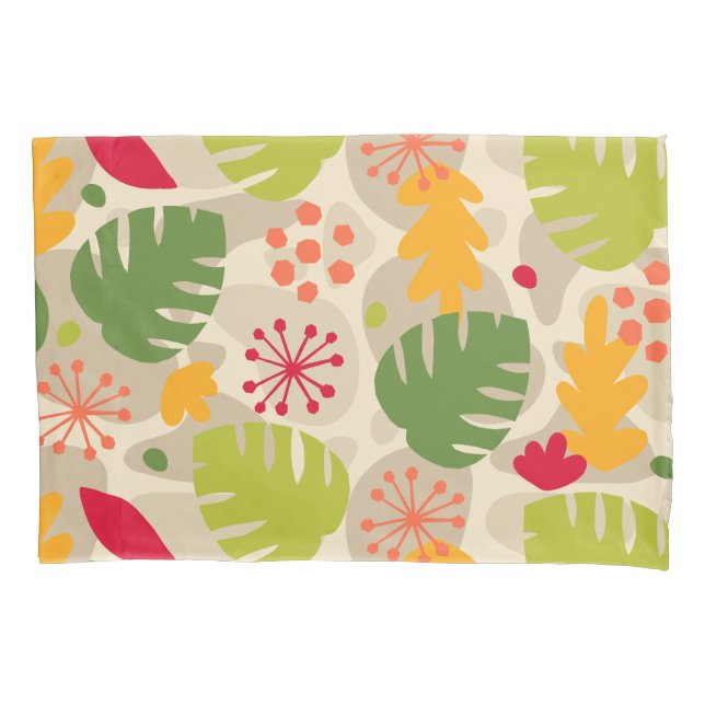 Mod Monstera Leaf Abstrakt Hawaii Tropisch - warm Kissenbezug (Vorderseite)