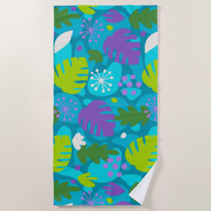 Mod Monstera Leaf Abstrakt Hawaiian Tropical - Aqu Strandtuch