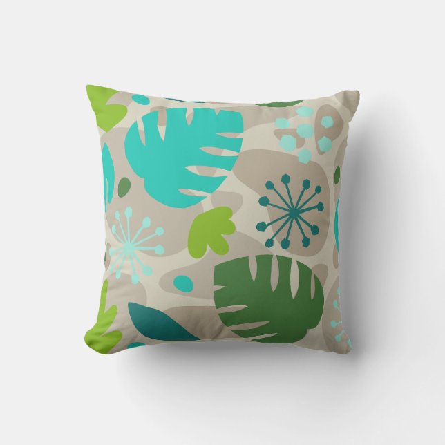 Mod Monstera Leaf Abstrakt Hawaiian Tropical - Coo Kissen (Vorderseite)