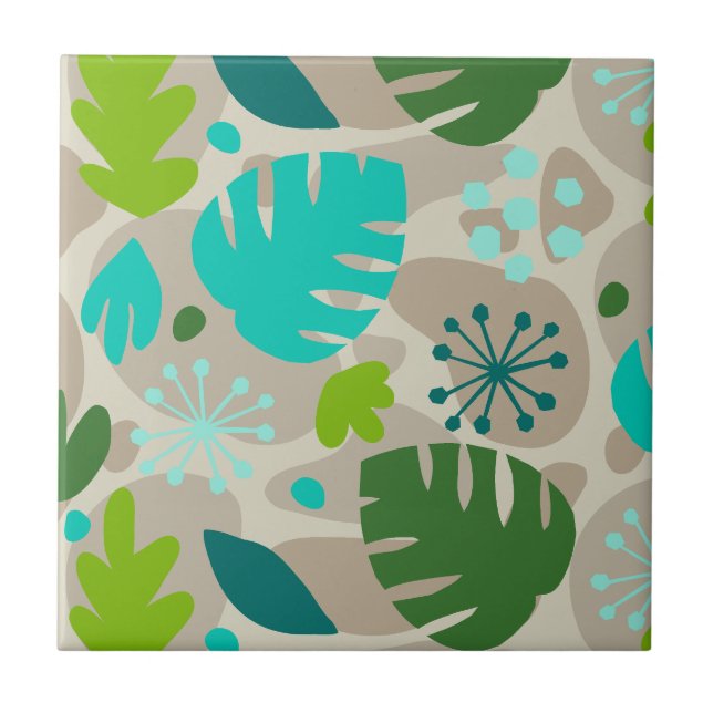 Mod Monstera Leaf Abstrakten Hawaiisch-tropisch-Co Fliese (Vorderseite)