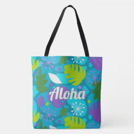 Mod Monstera Leaf Hawaiian Tropical Aquamarin Beac Tasche