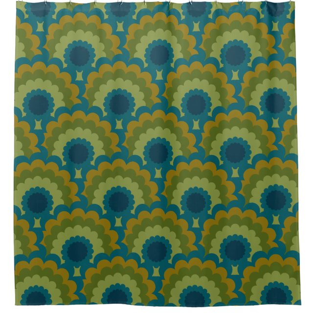Mod moyen siècle 60s les années 70 rideau de douch (Devant)