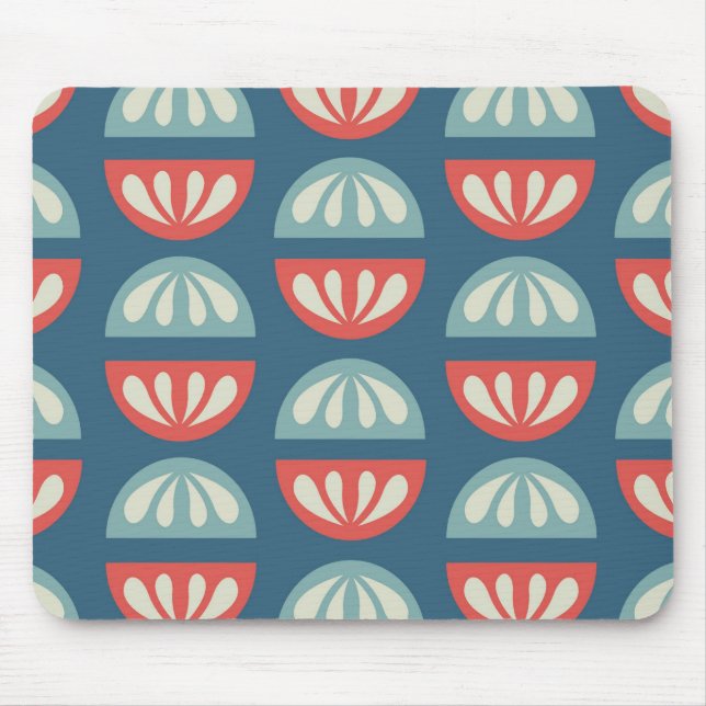 Mod-Muscheln blau Mousepad (Vorne)