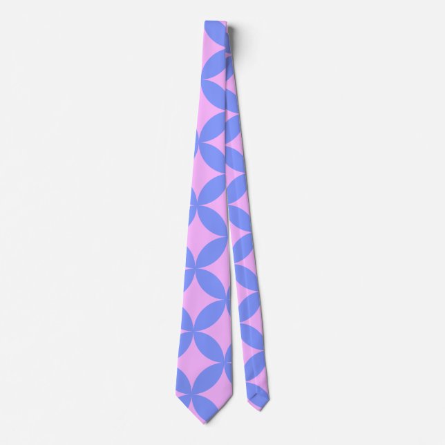 Mod-Muster aus dem Mittelalter in Pink und Periwin Krawatte (Vorderseite)