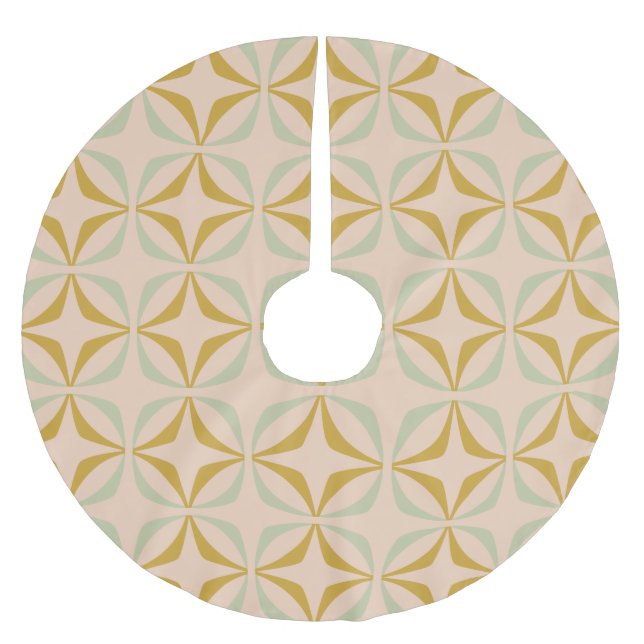 Mod-Muster des Mittelalters in Pastellfarben Polyester Weihnachtsbaumdecke (Vorderseite)