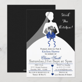 Mod Navy Stock Küche Brautparty Einladung