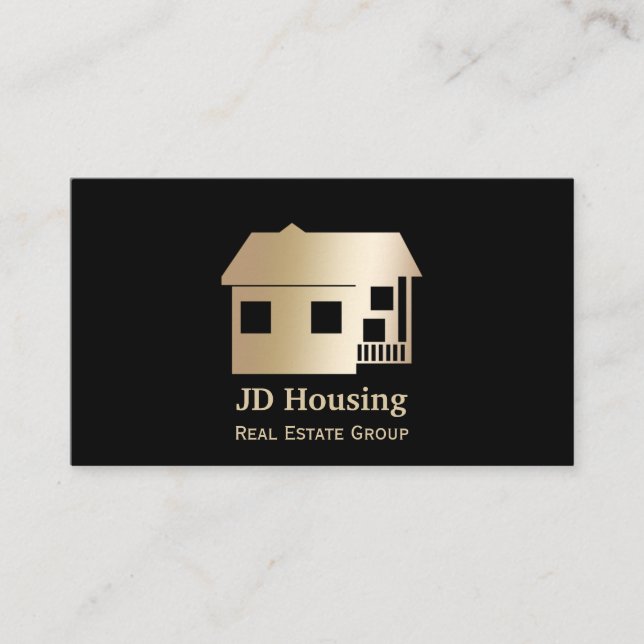 Mod or noir Classy Cartes d'affaires immobilières (Devant)