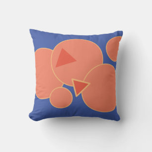 "Mod" Orange Blossom & Blue Pillowcase Accent Pill Kissen