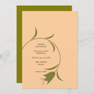 MOD PEACH & OLIVE TULIP Faire-part de mariage