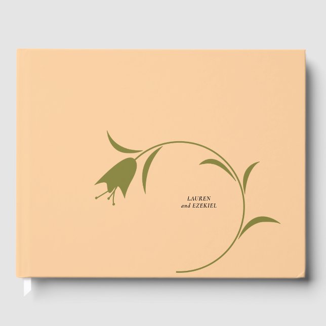 MOD PEACH & OLIVE TULIP WEDD GÄSTEBUCH (Vorderseite)