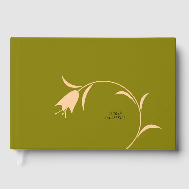 MOD PEACH & OLIVE TULIP WEDD GÄSTEBUCH (Vorderseite)