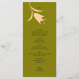 MOD PEACH & OLIVE TULIP WEDD MENÜKARTE