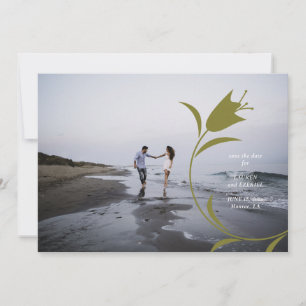 MOD PEACH & OLIVE TULIP WEDD SPEICHERN DAS DATUM EINLADUNG