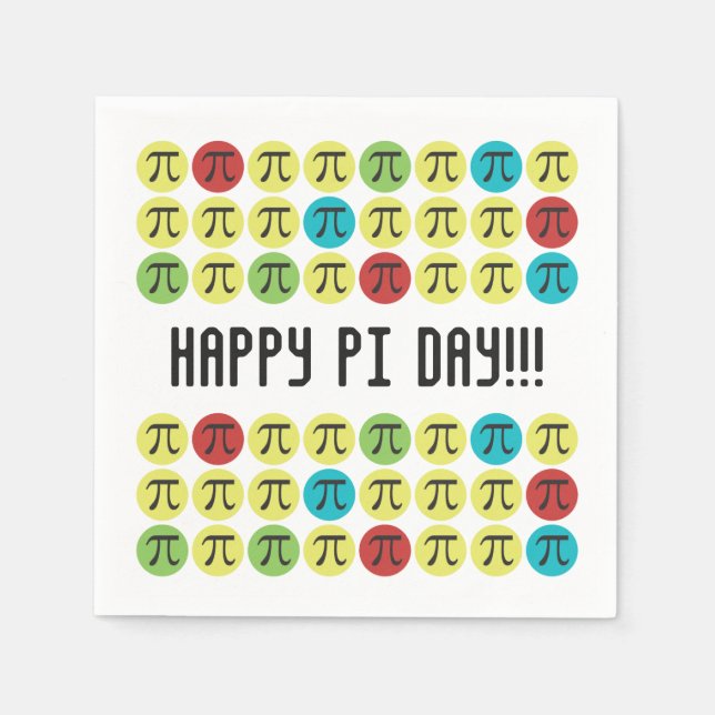 Mod Pi - Happy Pi Day Party Paper Napkins Serviette (Vorderseite)