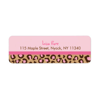 Mod Pink Cheetah Print Jungle Étiquettes de adress
