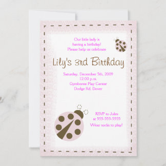 MOD PINK LADYBUG Little lady Birthday Einladung