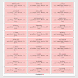 MOD PINK TULIP WEDD Address Labels