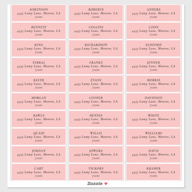 MOD PINK TULIP WEDD Address Labels (Blatt)