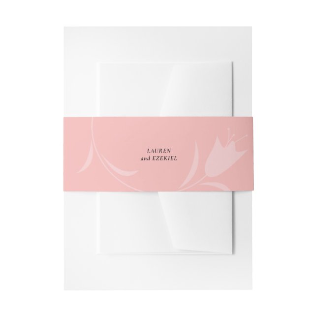 MOD PINK TULIP WEDDING EINLADUNGSBANDEROLE (Vorderseite Beispiel)
