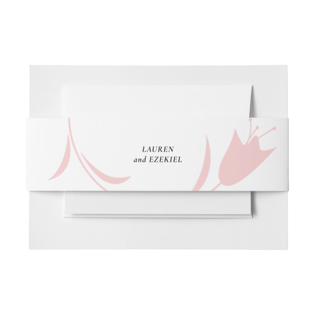 MOD PINK TULIP WEDDING EINLADUNGSBANDEROLE (Vorderseite Beispiel)