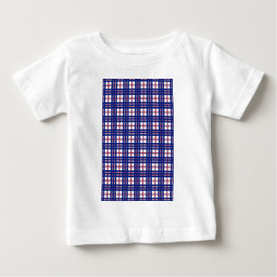 Mod Plaid Pattern Red White Blue Baby T-shirt