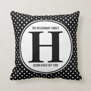 Mod Polka Dots Family Monogram Kissen