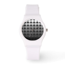 Mod Pop Dots Schwarz Gradient Punkte Weiße Uhr