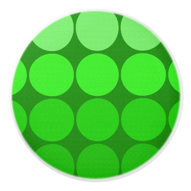 Mod Pop MCM Keramik Drehknopf grüne Kreise Keramikknauf (Vorderseite)