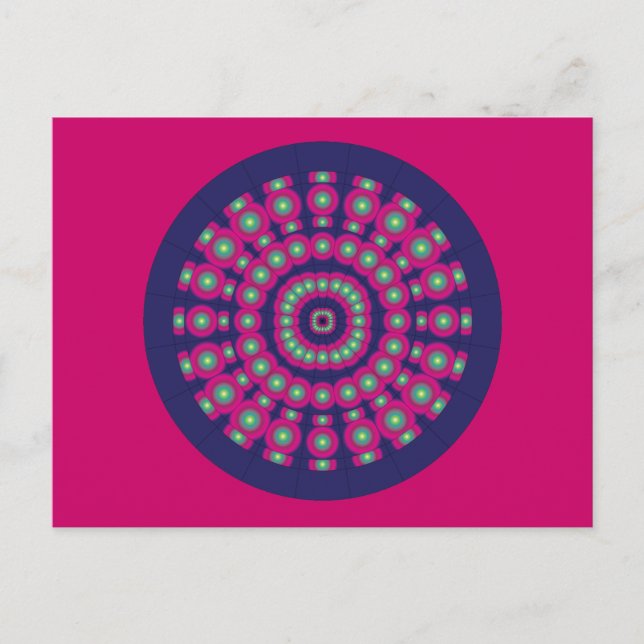 Mod Psychedelic Spheres Dartboard Postkarte (Vorderseite)