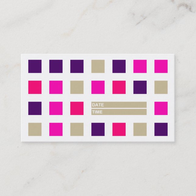 Mod-Quadrate Terminkarte (Pinks) (Vorderseite)