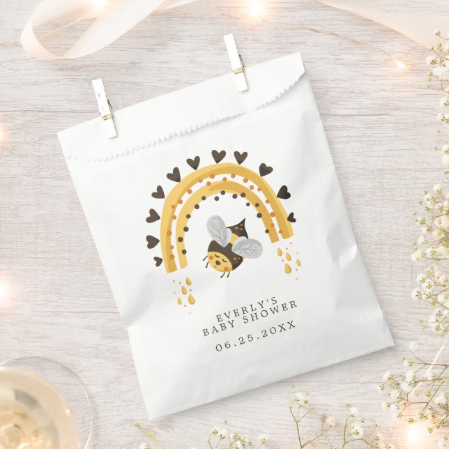 Mod Rainbow Bumblebee Honey Bee Baby Shower Geschenktütchen (Ausgeschnitten)