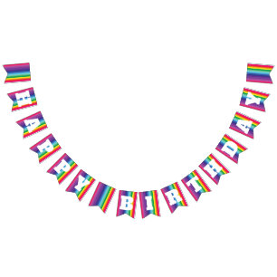 Mod Rainbow Colorful 1. Geburtstag Party Wimpelkette