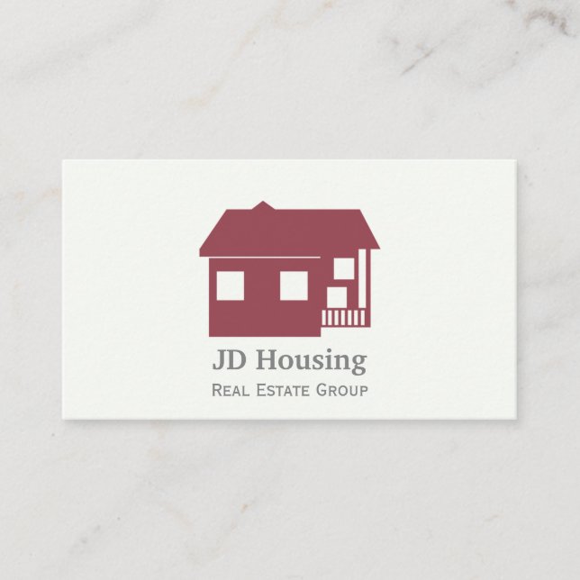 Mod Red White Classy Cartes d'affaires immobilière (Devant)