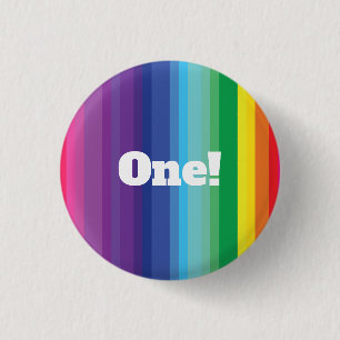 Mod-Regenbogen-buntes 1. Geburtstags-Party Button