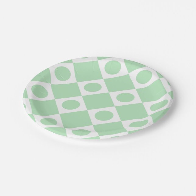 Mod Retro 60er Mint Pappteller (Schrägansicht)