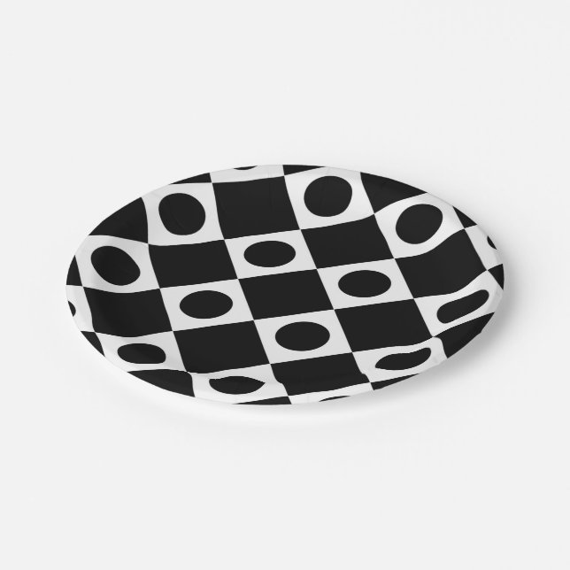 Mod Retro 60's Black Pappteller (Schrägansicht)