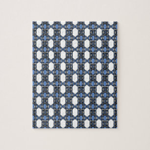 Mod Retro Blau Abstraktes Scarabäus-Muster