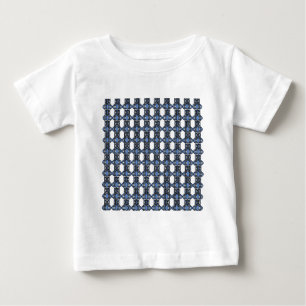 Mod Retro Blue Abstrakt Scarab Muster Baby T-shirt