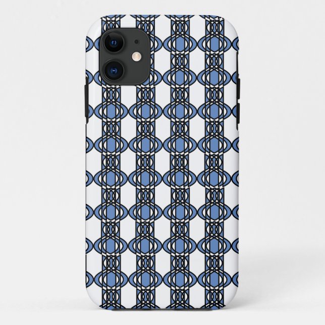 Mod Retro Blue Abstrakt Scarab Muster Case-Mate iPhone Hülle (Rückseite)