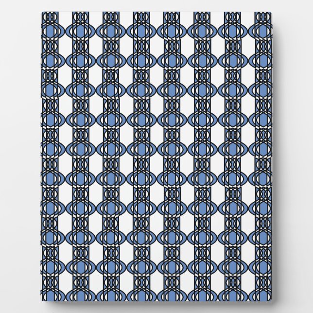 Mod Retro Blue Abstrakt Scarab Muster Fotoplatte (Vorderseite)