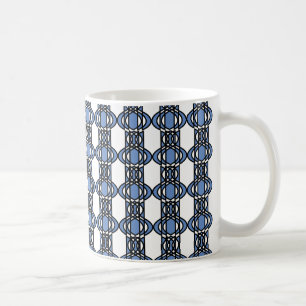 Mod Retro Blue Abstrakt Scarab Muster Kaffeetasse