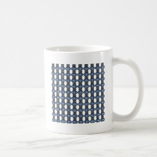 Mod Retro Blue Abstrakt Scarab Muster Kaffeetasse