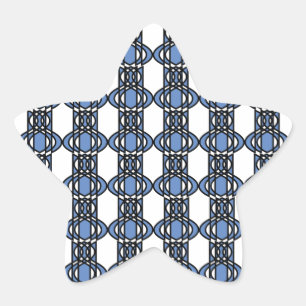 Mod Retro Blue Abstrakt Scarab Muster Stern-Aufkleber