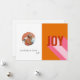 Mod Retro Bright farbenfroh rosa Orange Joy Foto Feiertagskarte (Vorderseite/Rückseite Beispiel)